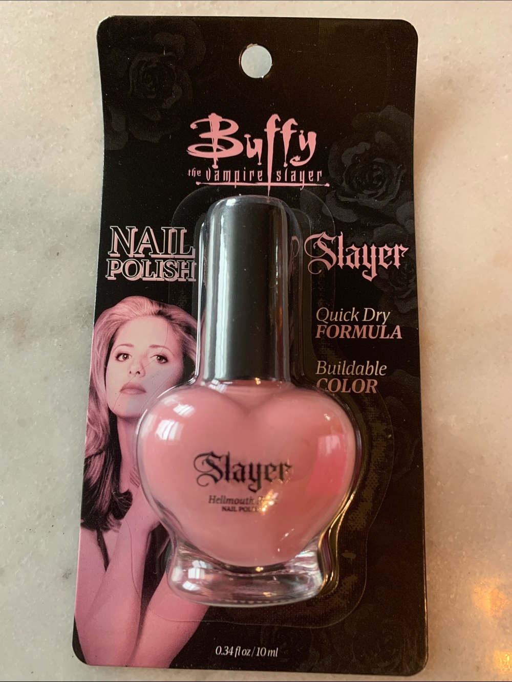 Buffy the Vampire Slayer Pink Heart Nail Polish — Soft Pink Shade